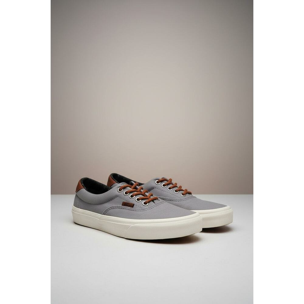 VANS Off The Wall Era Skate Gray Canvas Leather Tongue Shoe - Size M 6.5 W 8